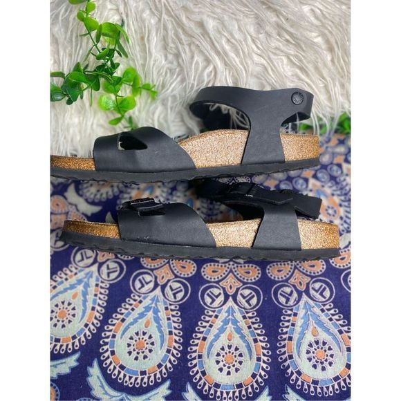 BIRKENSTOCK Rio Sandals Black Size W11 M9 GUC - Picture 6 of 8